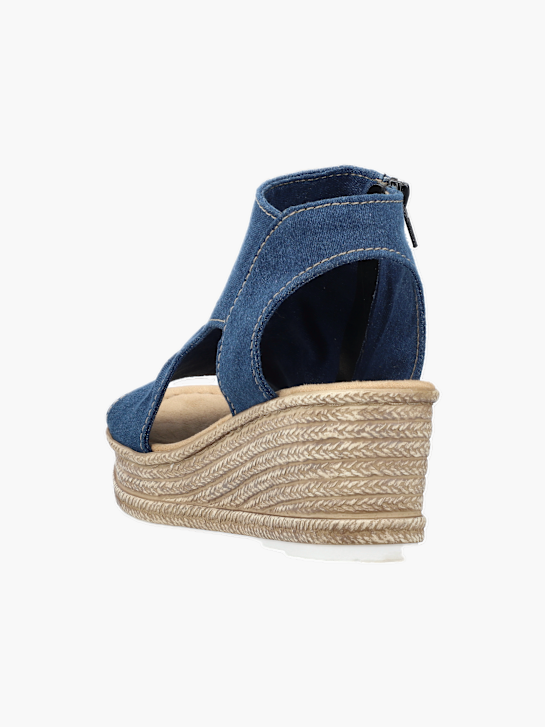 Rieker Damen Keilsandaletten Blau 137363 3
