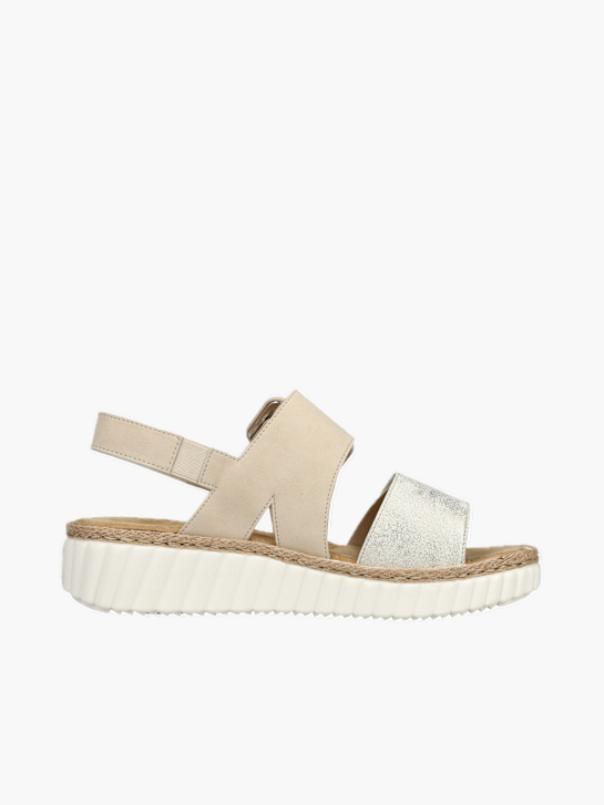 Rieker Damen Keilsandaletten Beige 137380 3