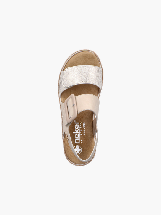 Rieker Damen Keilsandaletten Beige 137380 4