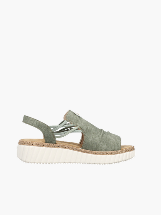 Rieker Damen Keilsandaletten Grün 137381 3