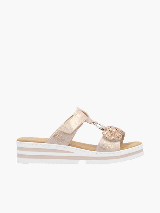 Rieker Damen Pantoletten Rosegold 136358 1