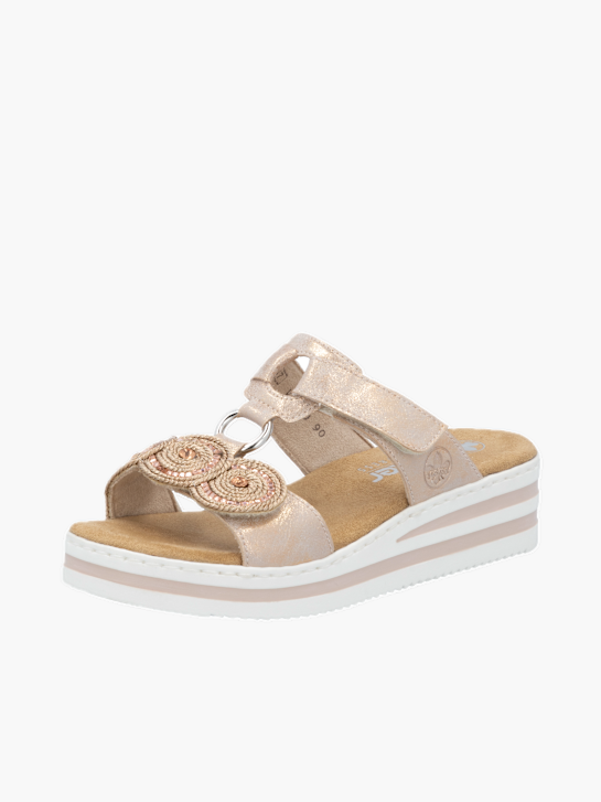 Rieker Damen Pantoletten Rosegold 136358 2