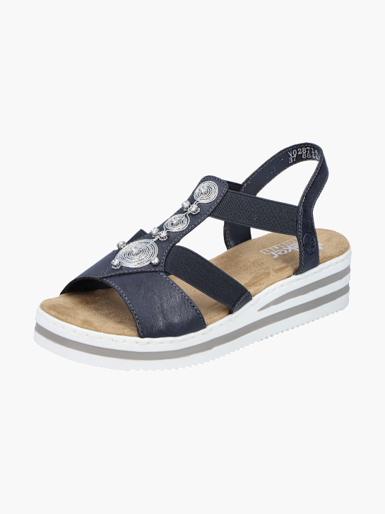 Rieker Damen Keilsandaletten Blau 136366 2