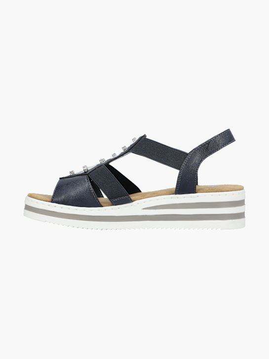 Rieker Damen Keilsandaletten Blau 136366 3