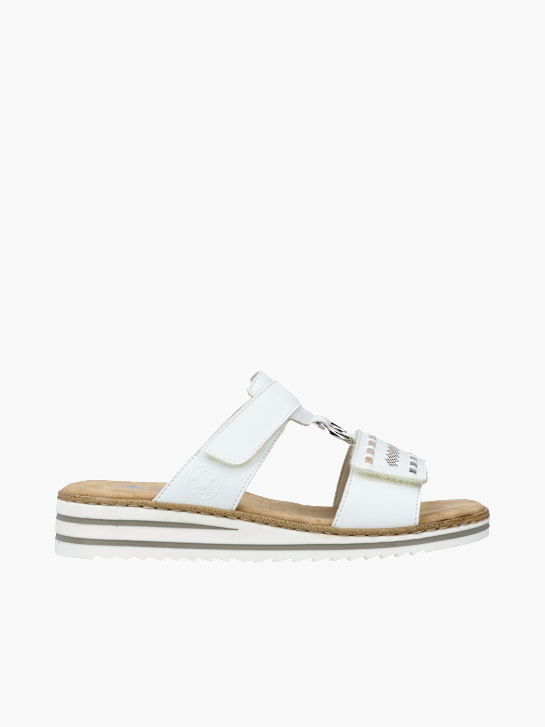 Rieker Damen Pantoletten Weiß 136373 1