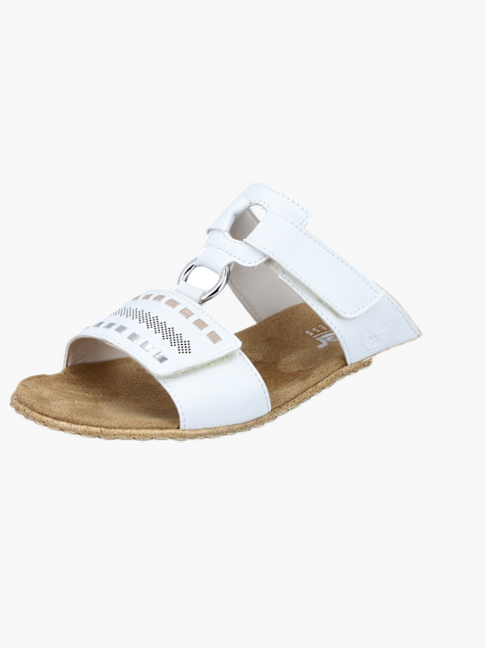 Rieker Damen Pantoletten Weiß 136373 2