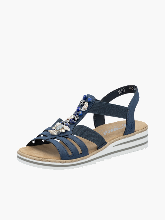 Rieker Damen Keilsandaletten Blau 136374 2