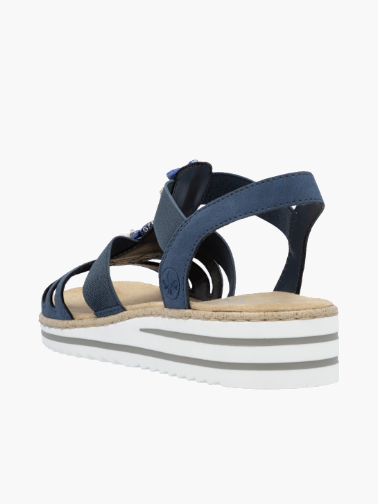 Rieker Damen Keilsandaletten Blau 136374 3