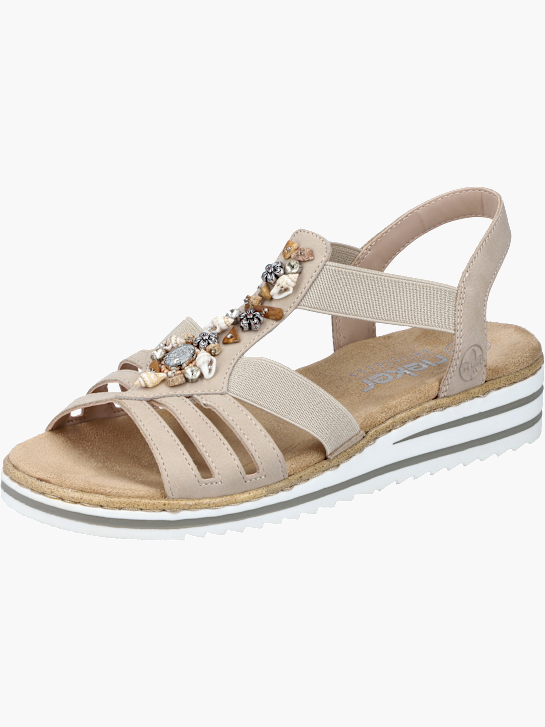 Rieker Damen Keilsandaletten Beige 141946 2