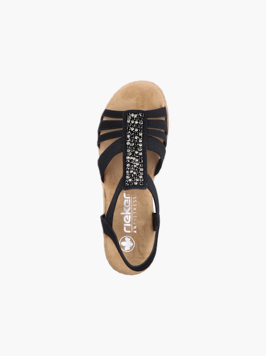 Rieker Damen Keilsandaletten Schwarz 136375 3
