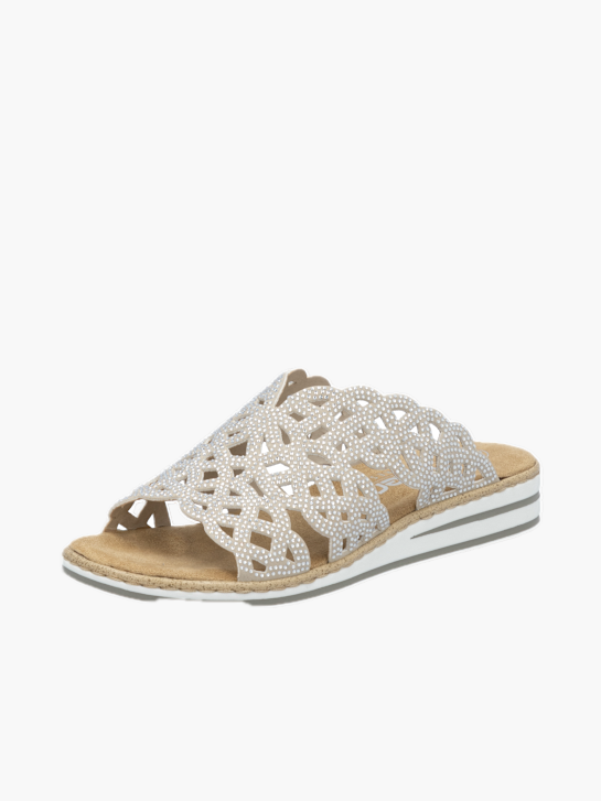 Rieker Damen Pantoletten Beige 136378 2