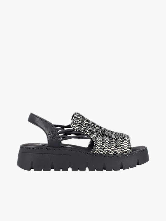 Rieker Damen Keilsandaletten Schwarz 136380 1