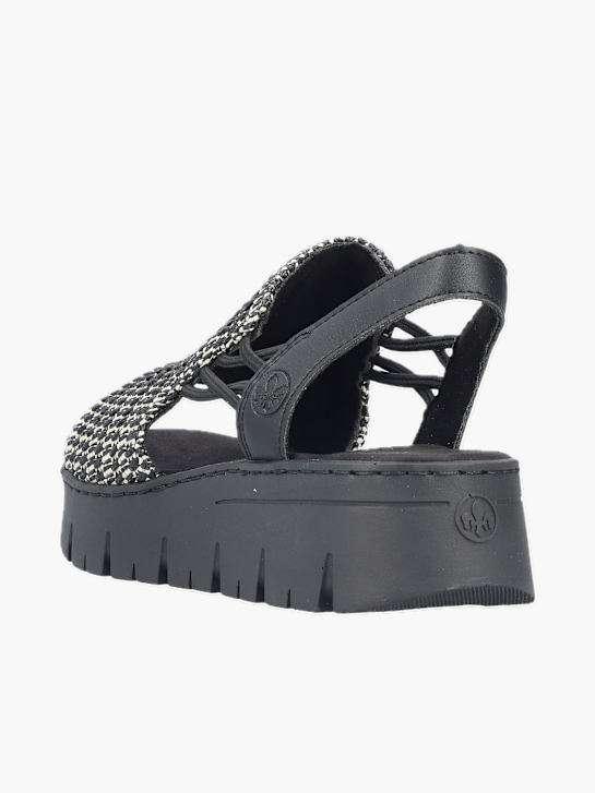 Rieker Damen Keilsandaletten Schwarz 136380 3