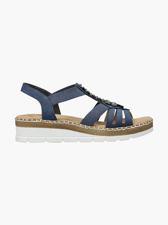 Rieker Damen Keilsandaletten Blau 141948 1