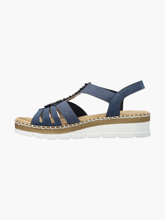 Rieker Damen Keilsandaletten Blau 141948 3