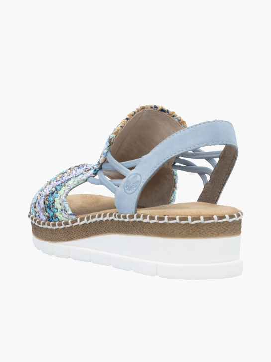 Rieker Damen Keilsandaletten Blau 136385 3