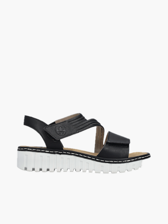 Rieker Damen Keilsandaletten Schwarz 136390 1