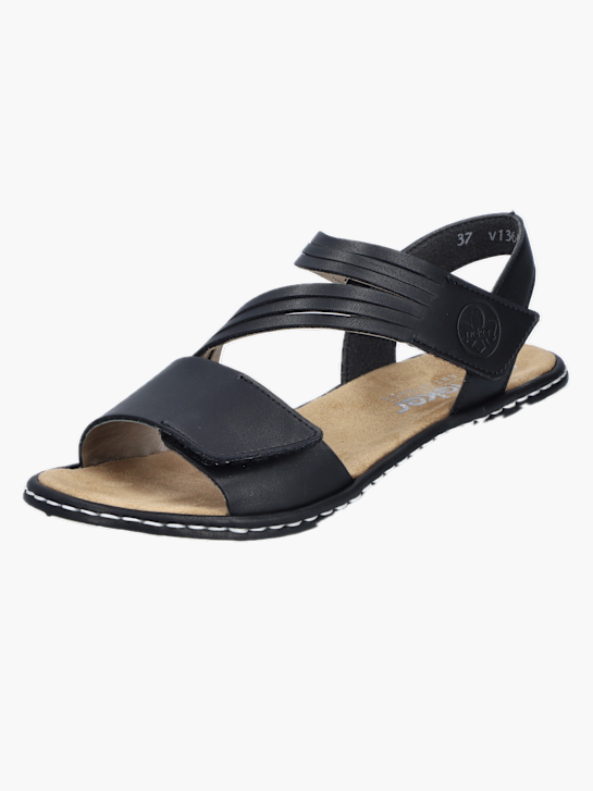 Rieker Damen Keilsandaletten Schwarz 136390 2