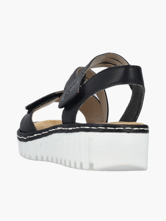 Rieker Damen Keilsandaletten Schwarz 136390 3