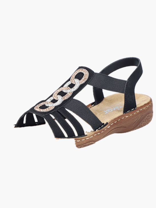 Rieker Damen Riemchensandalen Schwarz 136421 2