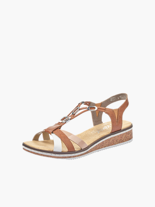 Rieker Damen Keilsandaletten Braun 136427 2