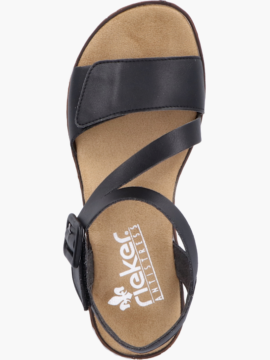 Rieker Damen Keilsandaletten Schwarz 136428 3