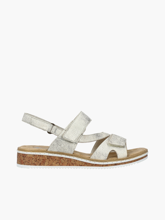 Rieker Damen Keilsandaletten Silber 136429 1