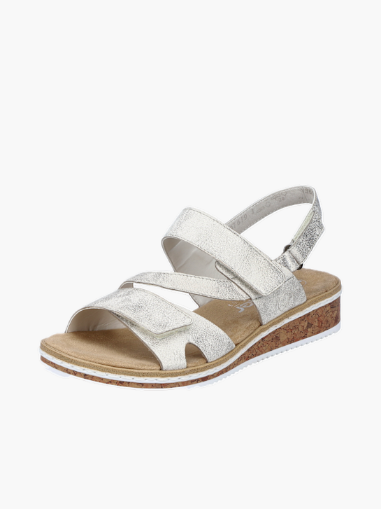 Rieker Damen Keilsandaletten Silber 136429 2