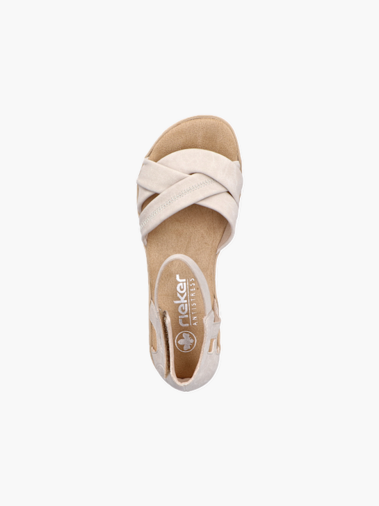 Rieker Damen Keilsandaletten Beige 136432 3