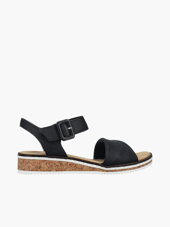 Rieker Damen Keilsandaletten Schwarz 136434 1