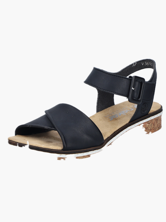 Rieker Damen Keilsandaletten Schwarz 136434 2