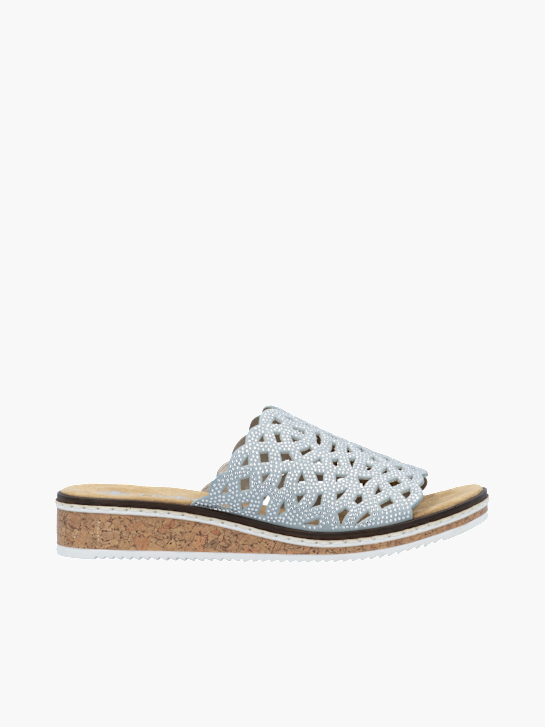 Rieker Damen Pantoletten Hellblau 136436 1