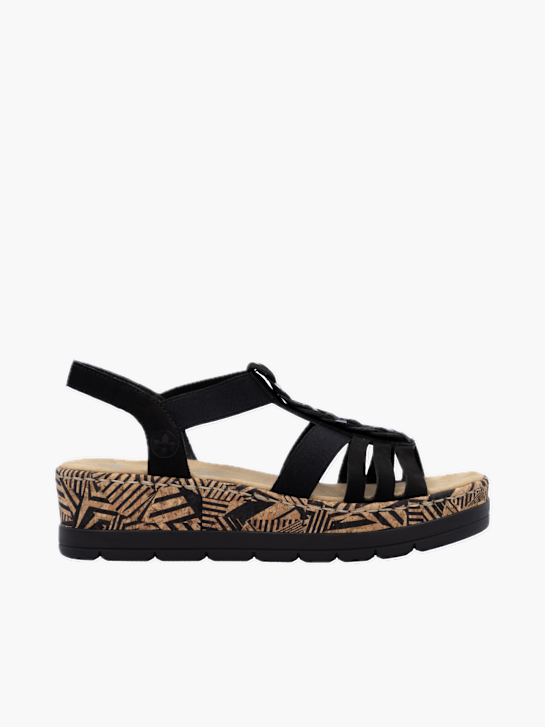 Rieker Damen Keilsandaletten Schwarz 136440 1