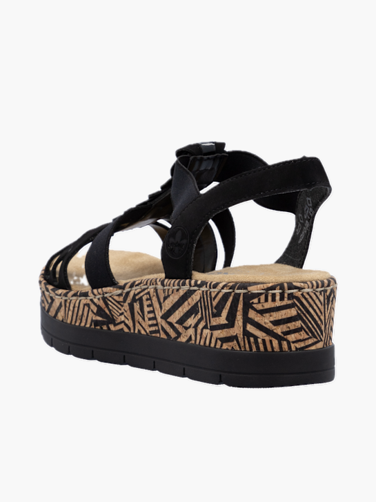 Rieker Damen Keilsandaletten Schwarz 136440 3