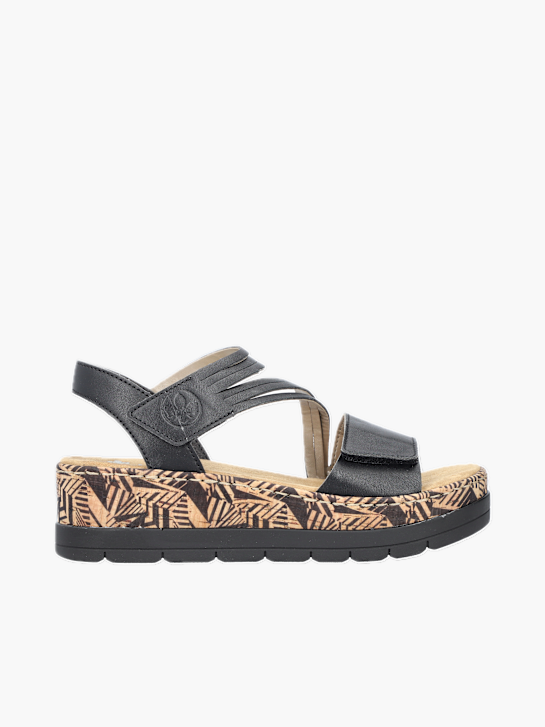 Rieker Damen Keilsandaletten Schwarz 136441 1