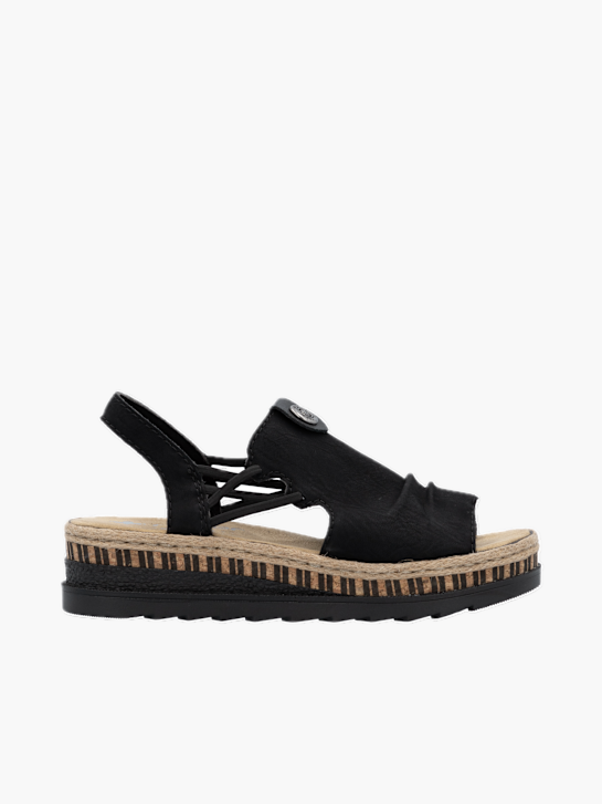 Rieker Damen Keilsandaletten Schwarz 136457 1