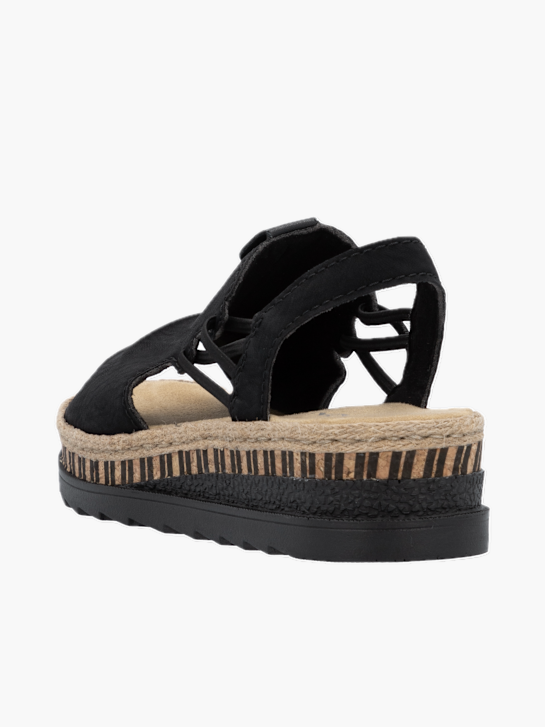Rieker Damen Keilsandaletten Schwarz 136457 3