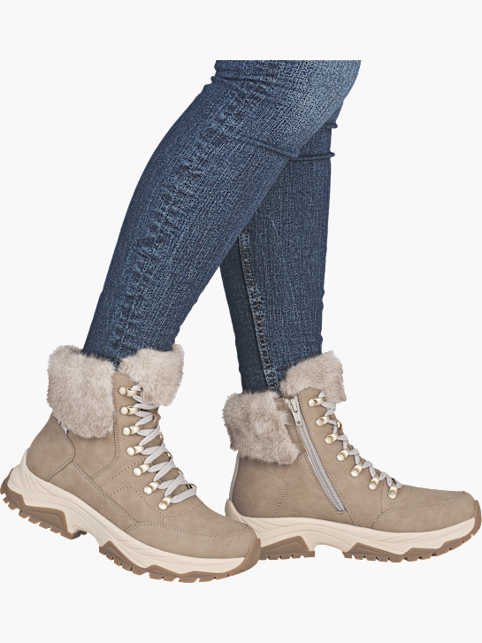 Rieker Damen Schnürstiefel Beige 142054 4