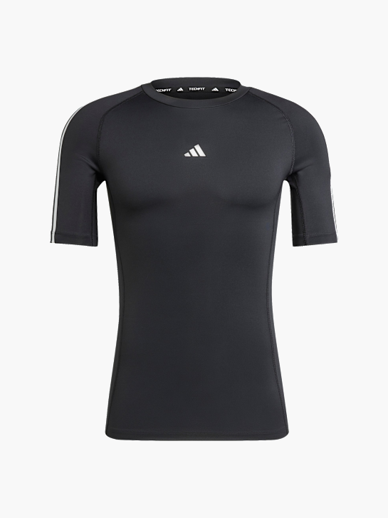 adidas TECHFIT Compression Training 3-Streifen T-Shirt Schwarz 141389 1