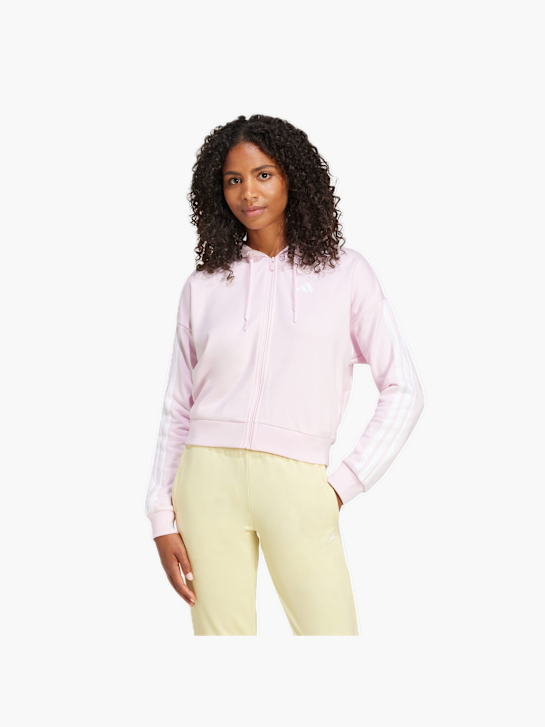 adidas Essentials 3-Streifen French Terry Kapuzenjacke Pink 132580 2