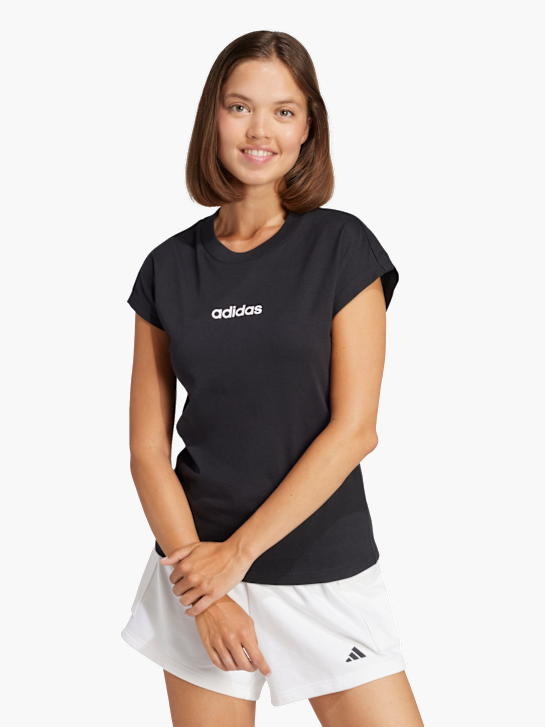 adidas Essentials Linear Cotton T-Shirt Schwarz 142740 2