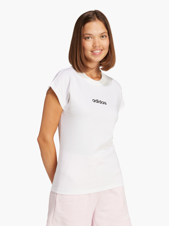 adidas Essentials Linear Cotton T-Shirt Weiß 142741 2