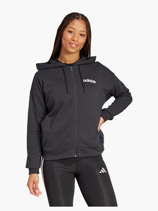 adidas Essentials Linear French Terry Kapuzenjacke Schwarz 142739 2