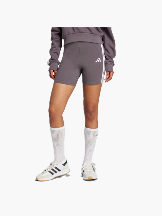 adidas Essentials 3-Streifen High Waisted kurze Leggings Grau 132592 2