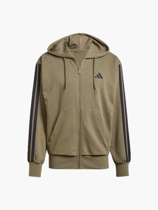 adidas Essentials 3-Streifen French Terry Kapuzenjacke Grün 132450 1