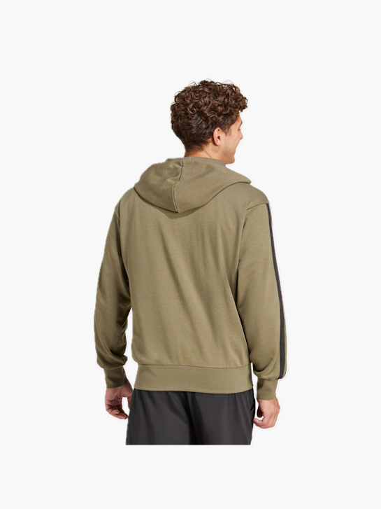 adidas Essentials 3-Streifen French Terry Kapuzenjacke Grün 132450 3