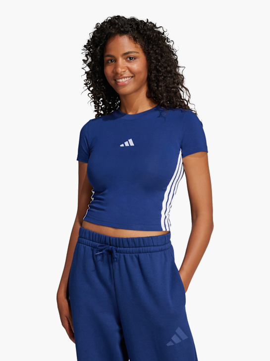 adidas Essentials 3-Streifen Slim Baby T-Shirt Blau 142765 2