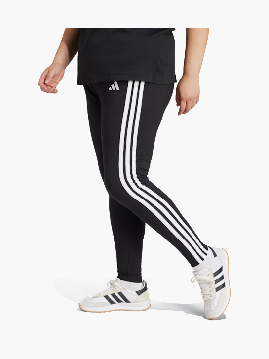 adidas Essentials 3-Streifen Cotton Leggings – Große Größen Schwarz 142768 2