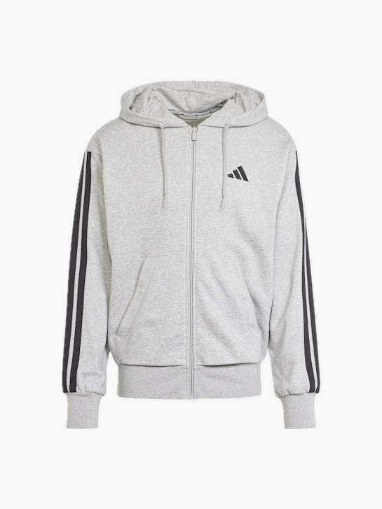 adidas Essentials 3-Streifen French Terry Kapuzenjacke Grau 132452 1