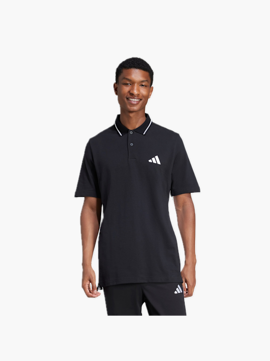 adidas Essentials 3-Streifen Piqué Poloshirt Schwarz 132456 2